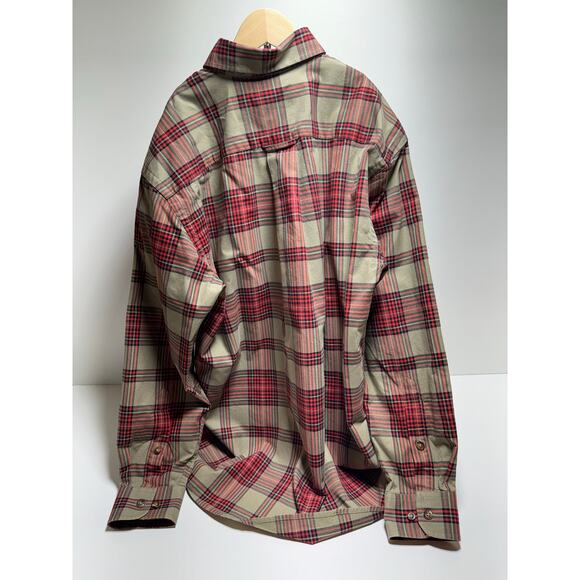 Orvis Button Up Shirt Men’s Medium Plaid Long Sleeve Classic Red/Tan Outdoor - Picture 5 of 5
